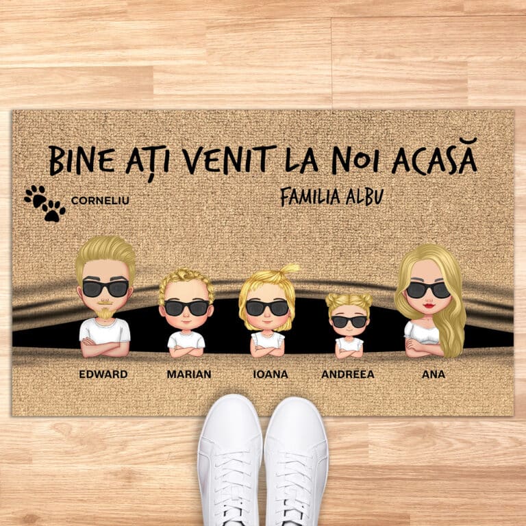 Covoraș personalizat - Bine ați venit la noi acasă