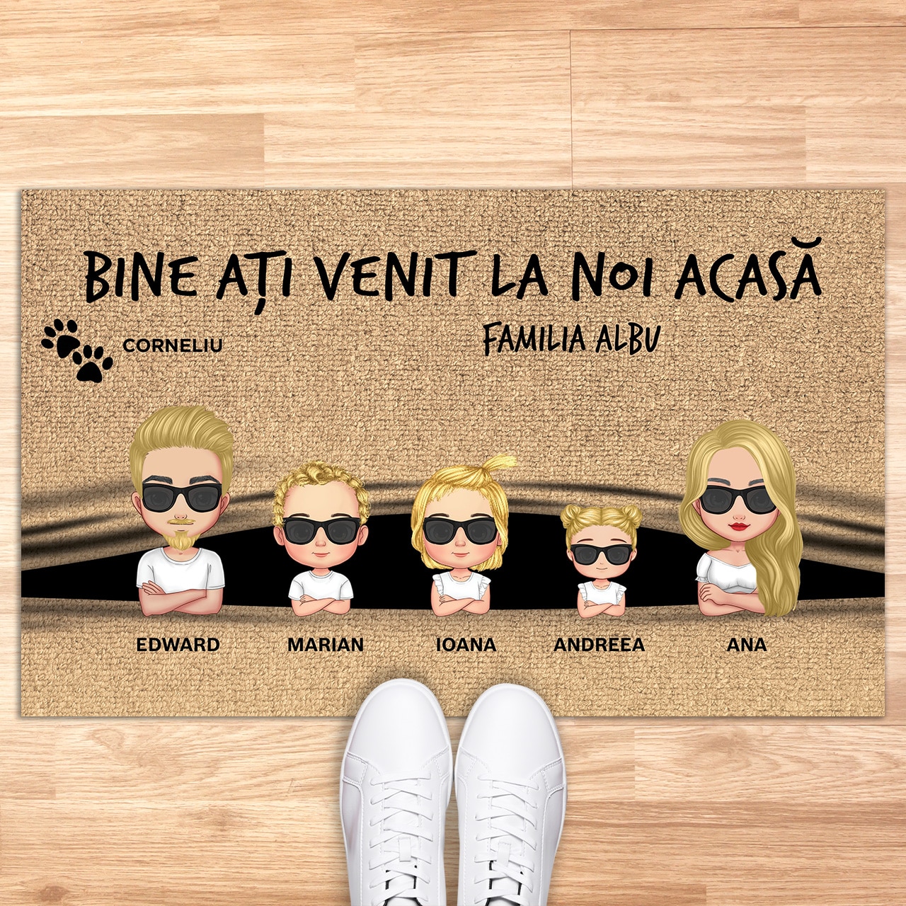 Covoraș personalizat - Bine ați venit la noi acasă
