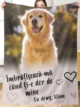 Pătură personalizată - Îmbrățișează-mă dacă ți-e dor de mine