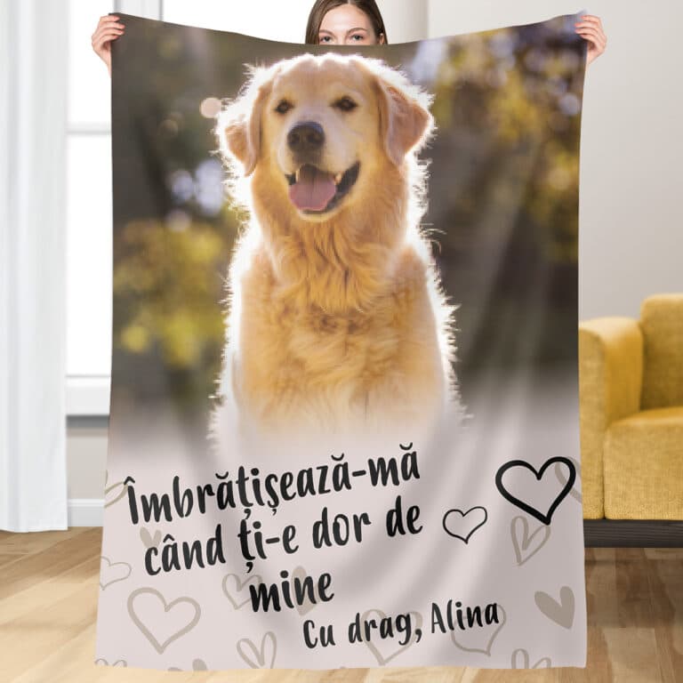 Pătură personalizată - Îmbrățișează-mă dacă ți-e dor de mine
