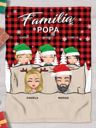 Pătură personalizată - Familie festivă