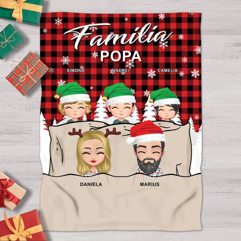 Pătură personalizată - Familie festivă