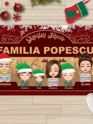 Covoraș personalizat - Familie festivă