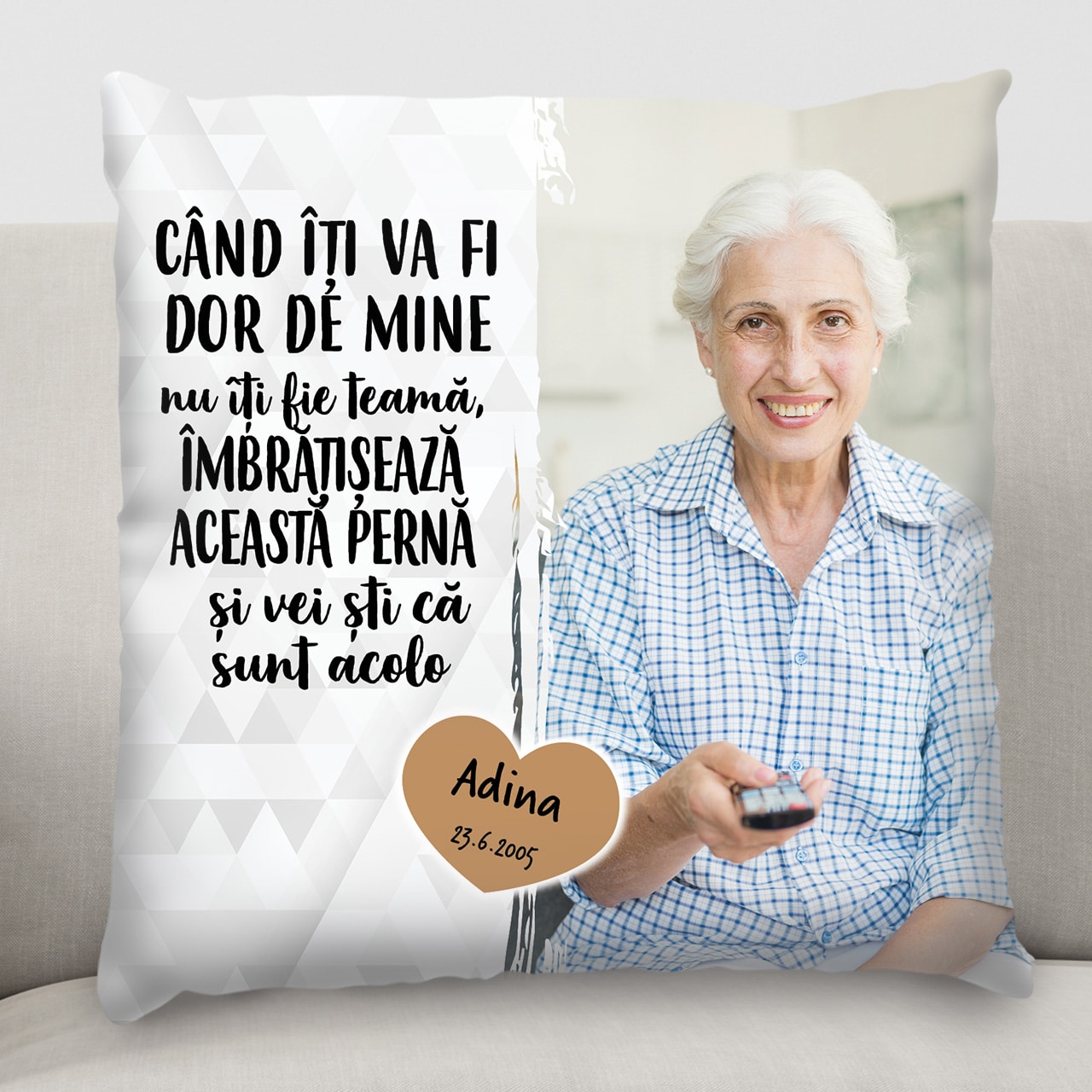 Pernă personalizată - Mereu alături de mine