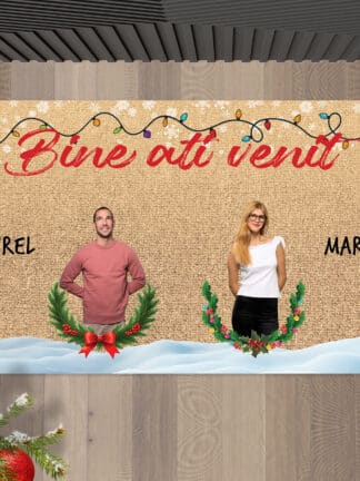 Covoraș personalizat Sărbători Fericite cu Fotografii