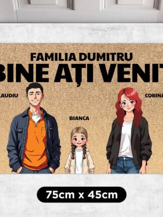 Covoraș personalizat - Familia Anime