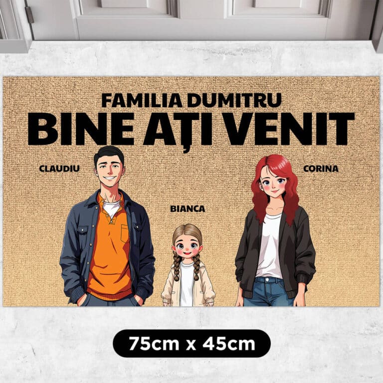 Covoraș personalizat - Familia Anime