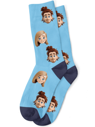 Șosete personalizate animate - Fața ta, dar și mai drăgălașă