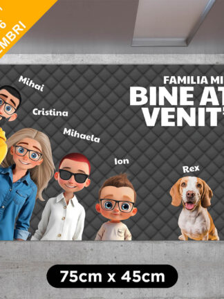 Covoraș personalizat - Familia Animată