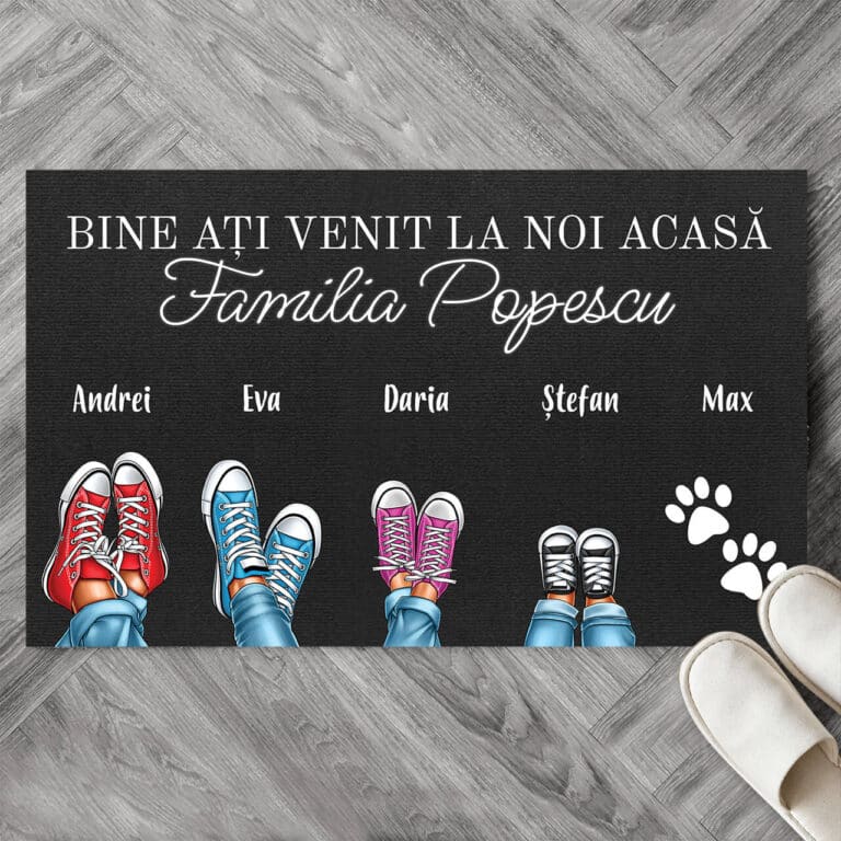 Covoraș personalizat - Încălțămintea familiei
