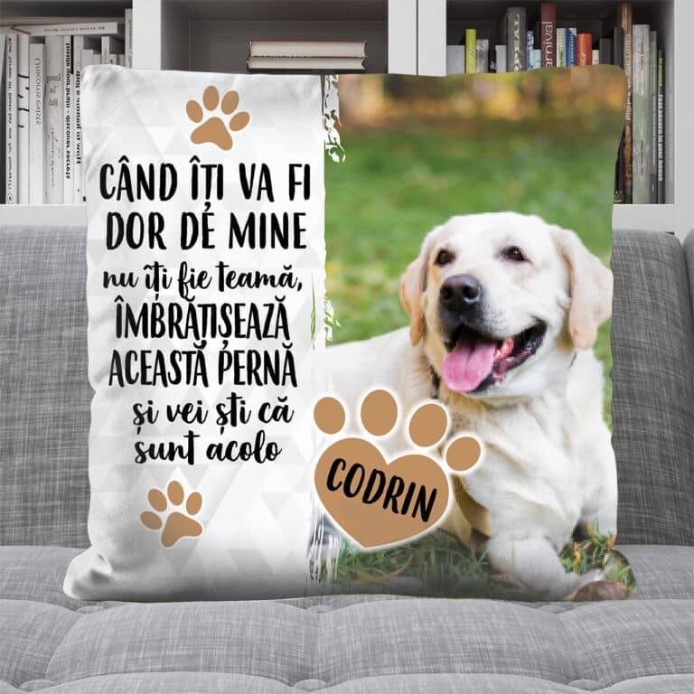 Pernă personalizată - Îmbrățișează-mă când ți-e dor de mine
