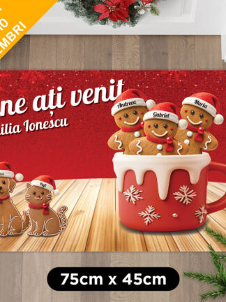 Covoraș personalizat- Fursecuri de Crăciun