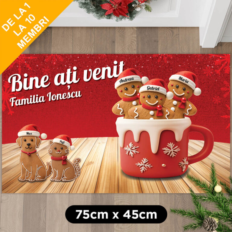 Covoraș personalizat- Fursecuri de Crăciun