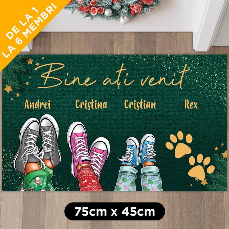 Covoraș personalizat - Încălțămintea familiei - Sărbători