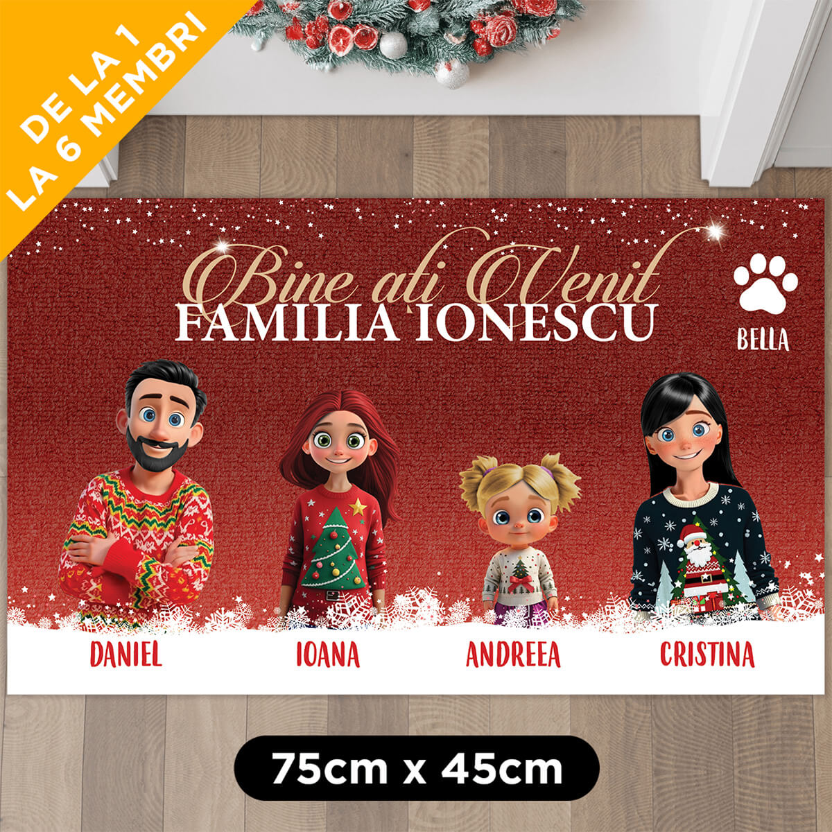 Covoraș personalizat - "Sărbători Fericite"
